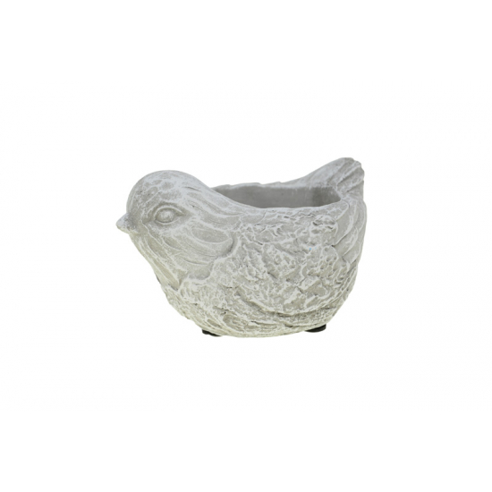 Kaspó madár kő 13.5x9x7.5cm szürke