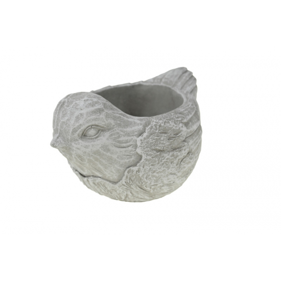 Kaspó kő madár 19x13x11.5cm szürke