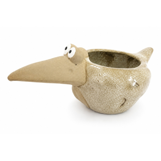 Kaspó madár porcelán 16*9*7.5cm krém