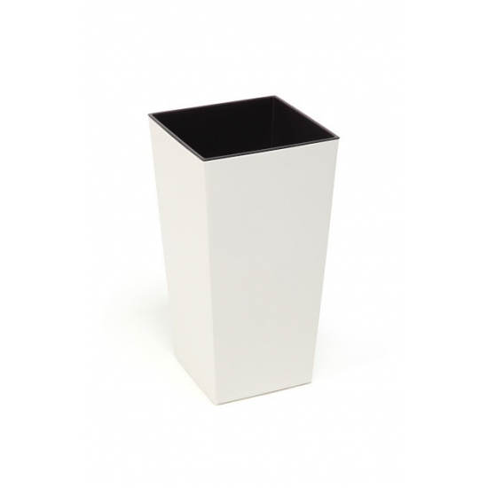 Kaspó műanyag magas 25*25cm M 46 cm Finezja krém Lamela