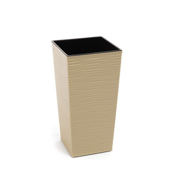 Kaspó műa magas Finezja bordázott 25*25cm M 46cm cappuccino barna Lamela