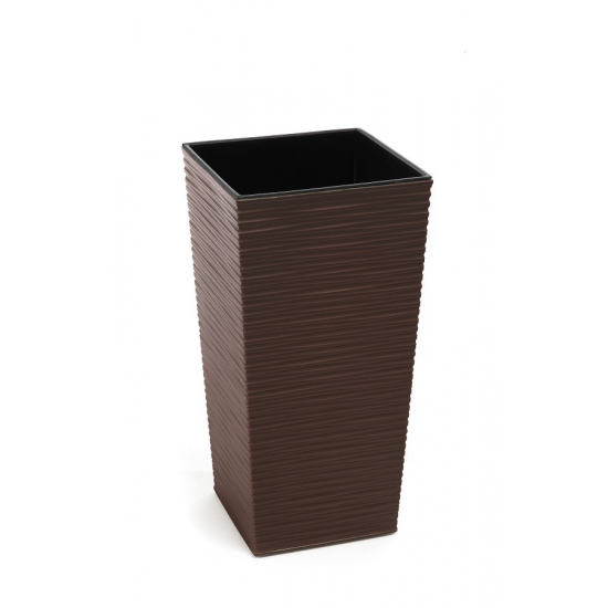 Kaspó műa magas Finezja bordázott 30*30cm M 57 cm mokka barna Lamela