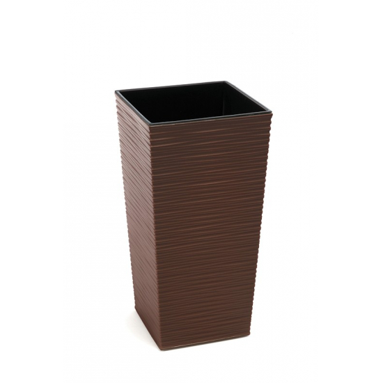 Kaspó műa magas Finezja bordázott 35*35cm M 68 cm mokka Lamela