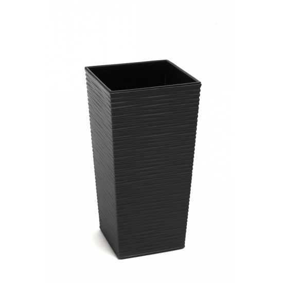 Kaspó műa magas Finezja bordázott 40*40cm M 75 cm fekete Lamela