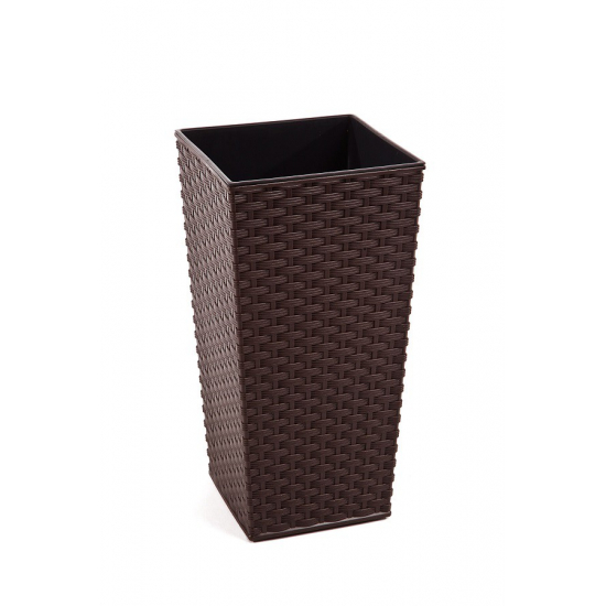Kaspó műa magas Finezja-rattan 19*19cm M 36 cm mokka Lamela
