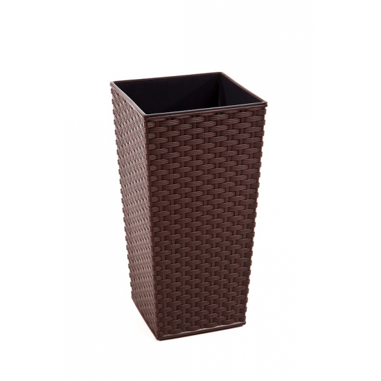 Kaspó műa magas Finezja rattan 35*35cm M 68 cm mokka Lamela