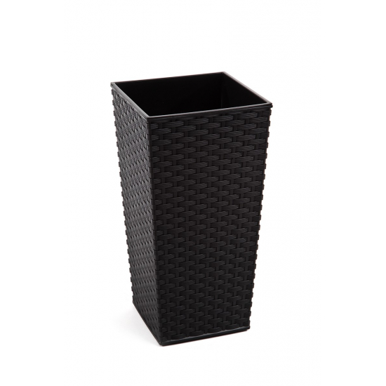 Kaspó műa magas Finezja rattan 40*40cm M 75 cm fekete Lamela