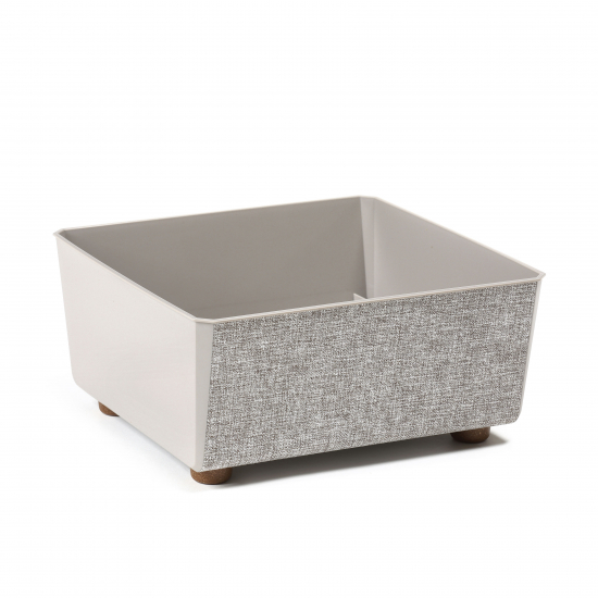 Kaspó műanyag SAGA 28,5*28,5cm textil taupe Lamela