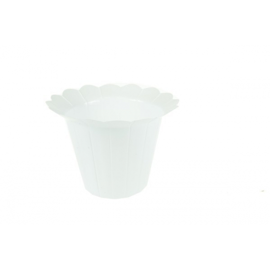 Kaspó plasztik nyomott csíkos 7*6,2cm fehér