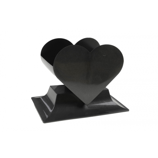 Kaspó plasztik szív alakú 16,5*11*H14cm fekete