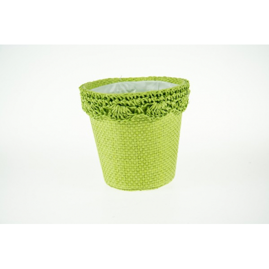 Kaspó PP 12,5*12cm kerek zöld-zöld szegély