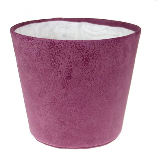 Kaspó PU bőrhatású D18 H16 pink