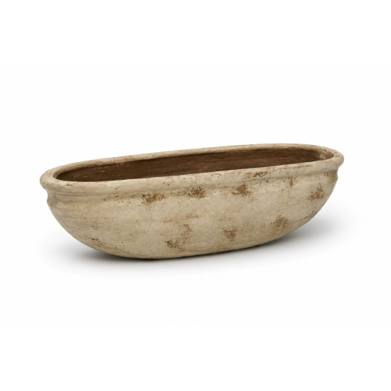 Kaspó terrakotta ovális 40*11*11.5cm krém