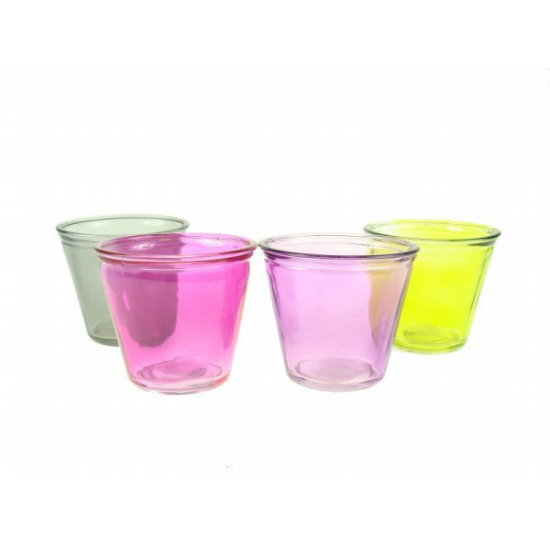 Üveg váza D9,5cm lila