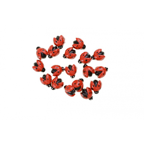 Katicabogár poly 1,4cm s/24 piros