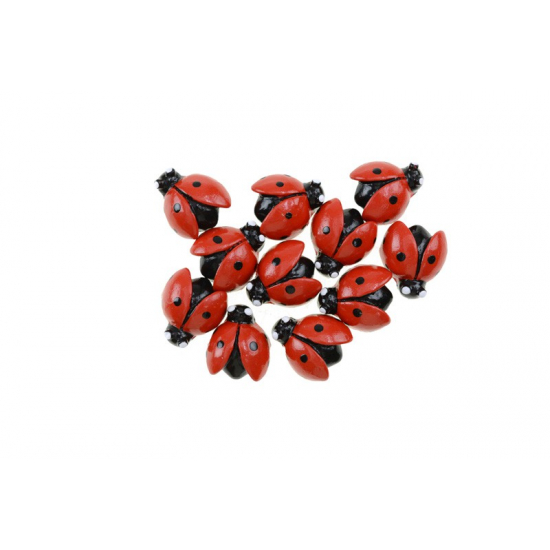 Katicabogár poly 1,5cm s/12 piros