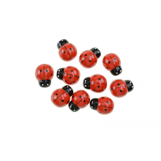 Katicabogár poly 2,3cm s/10 piros