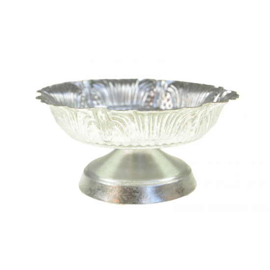 Kehely fém talpas d18*8.5 ezüst