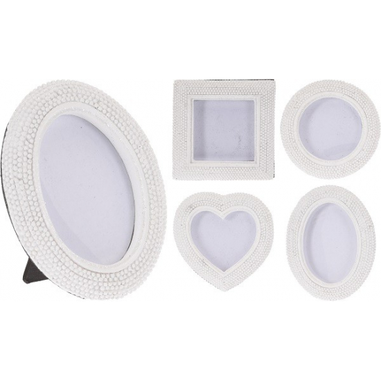 Képkeret plasztik 9-10cm 4féle fehér