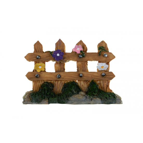 Figura kerítés poly virágos 6cm barna