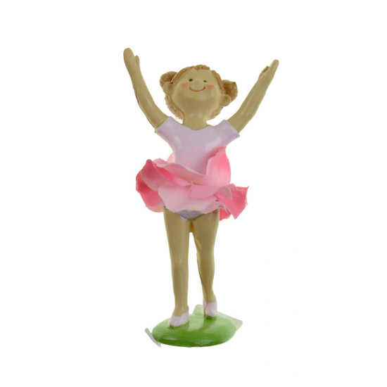 Figura kislány balerina poly tárt karokkal 12,3cm rózsaszín