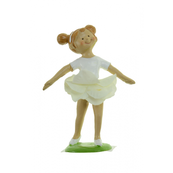 Kislány balerina poly 12cm sárga