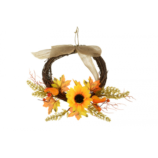 Kopogtató bogyós D25CM napraforgóval barna/narancs