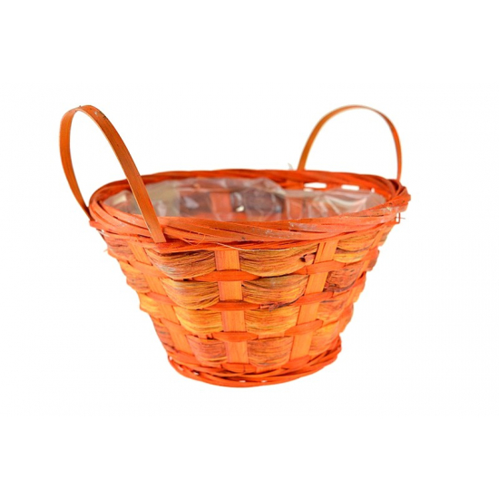 Kosár bambusz D19 H10 2füles narancs