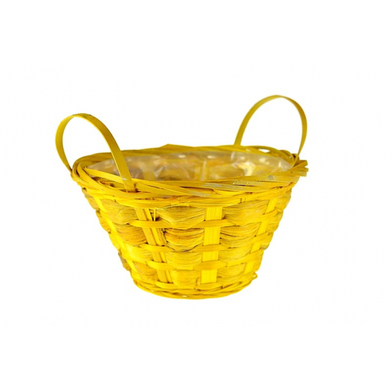 Kosár bambusz D19 H10 2füles sárga