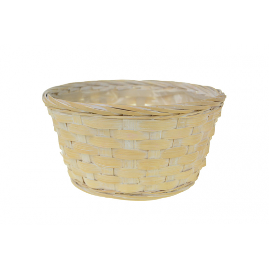 Kosár bambusz D20 H10cm krém