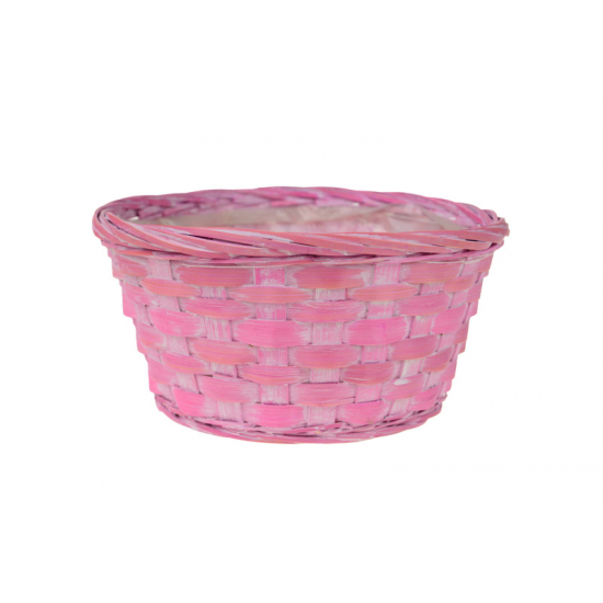 Kosár bambusz D20 H10cm rózsaszín
