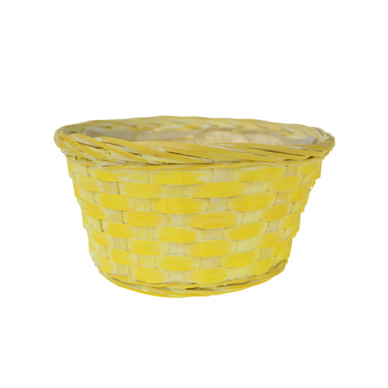 Kosár bambusz D20 H10cm sárga