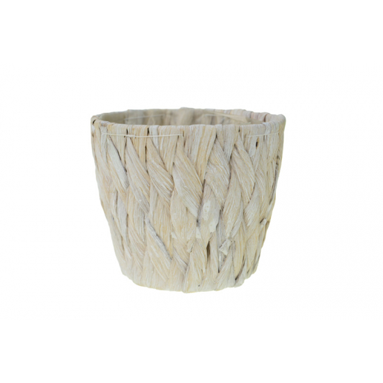 Kosár fonott D14.5 H12.5cm fehér