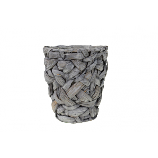 Kosár fonott D14 H16cm szürk e