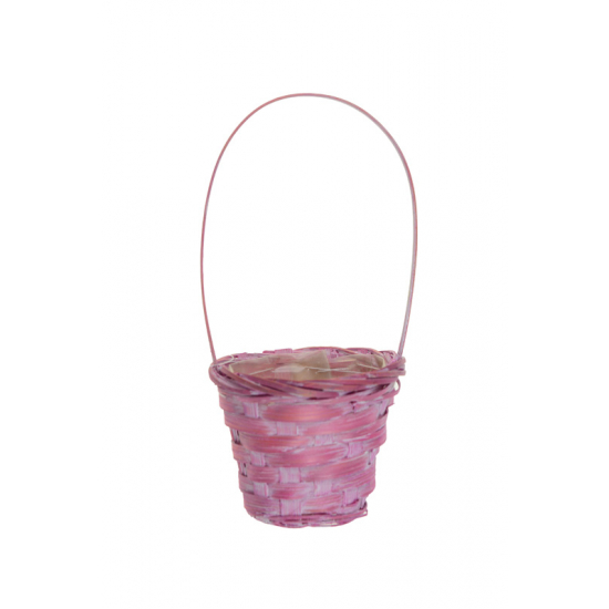 Kosár fonott D8 H6/17cm rózsaszín