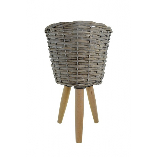 Kosár vessző 3lábbal D30 H21/56 szürke