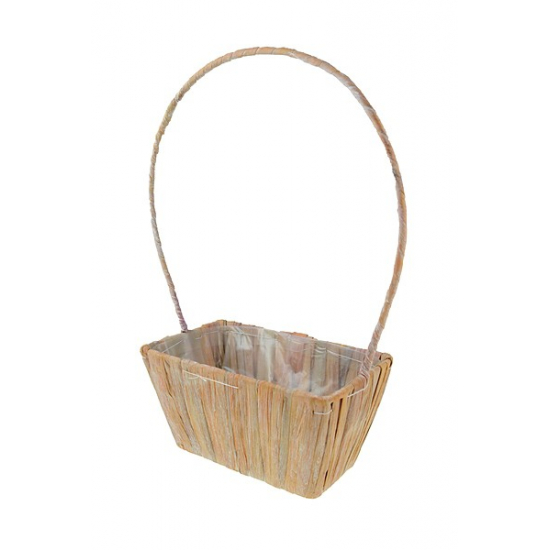 Kosár vízifű szögletes 19,5*11,5*H9/33cm mosott narancs