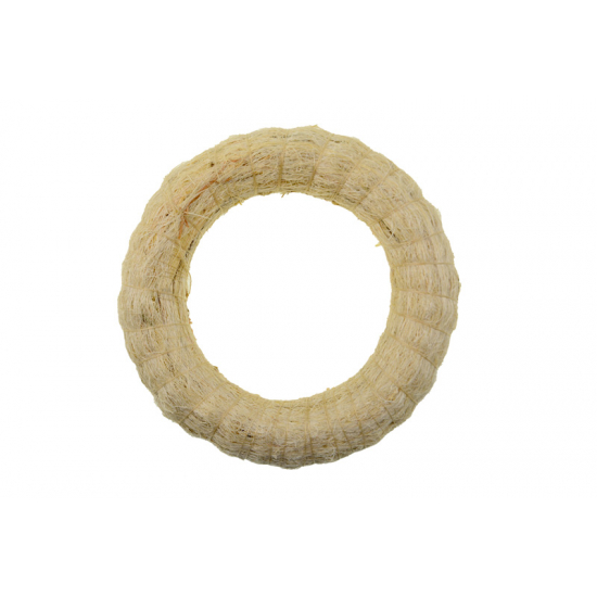Koszorú alap széna 15cm/4 sisallal bevont krém