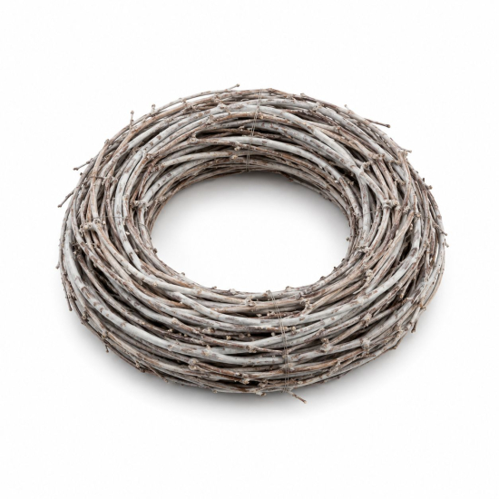 Koszorú rattan 30x30x7.5cm mosott fehér