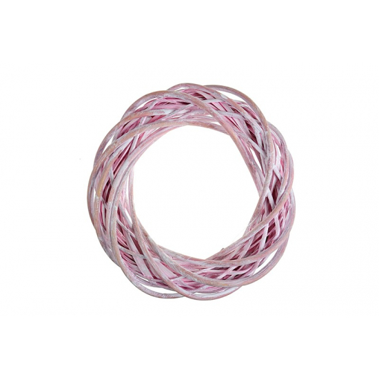 Koszorú vessző D25cm mosott rózsaszín