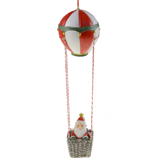 Léggömb poly 9*9*46CM télapóval piros