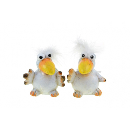 Figura madár kerámia 9cm 2féle fehér