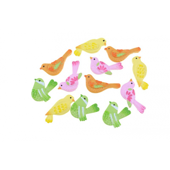 Madár poly 3cm s/12 mix