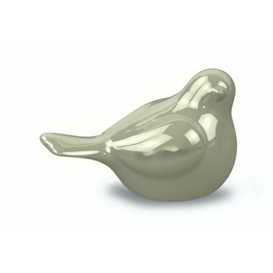 Madárka kerámia9*5 cm gyöngyszürke