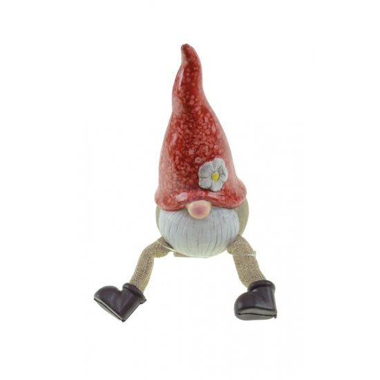 Figura manó kerámia 22cm lógólábú piros
