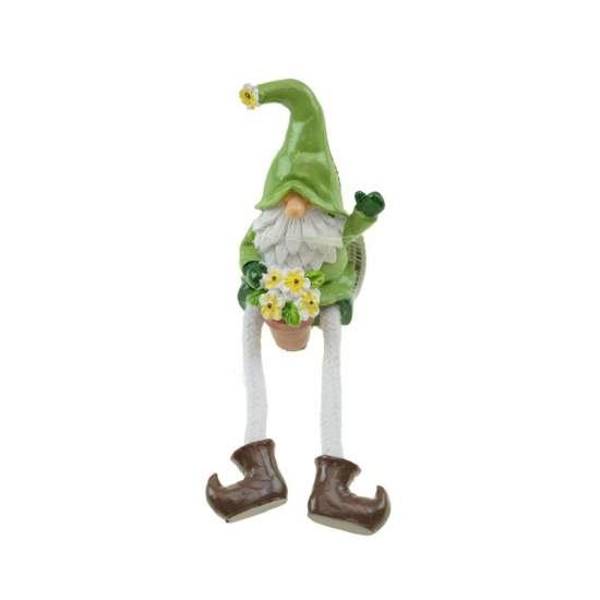 Figura manó poly 7,3cm lógólábú virágos