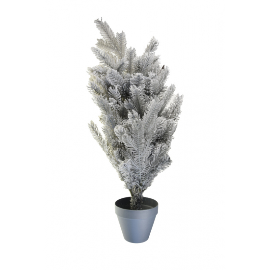 Műfenyő cserepes 60cm havas