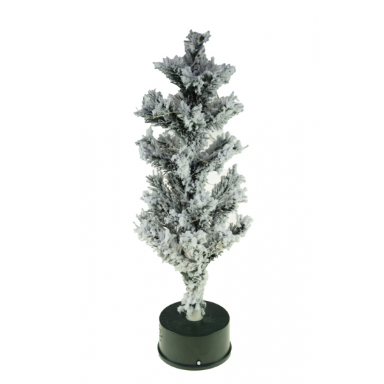 Műfenyő LED-es 43cm havas zöld