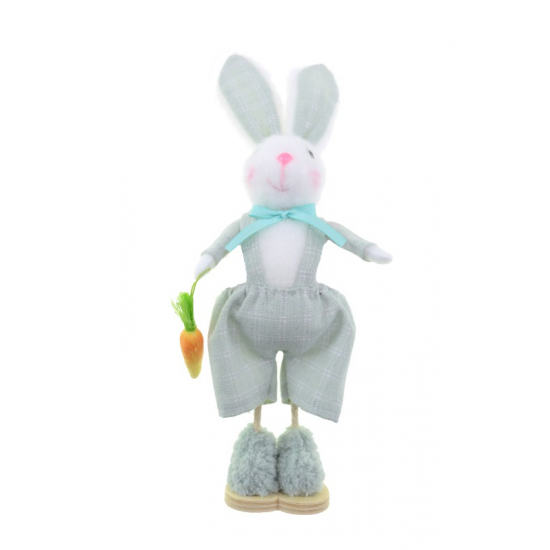 Dekor figura nyuszi fiú textil 24cm kék