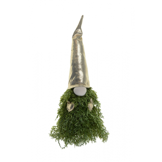 Figura orrmanó fenyőszakállal 35CM arany/zöld